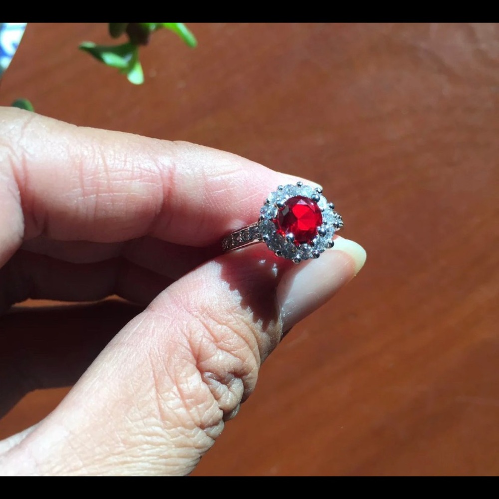🌹 Stunning Ruby Red & Emerald Green Halo Rings 🌹